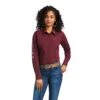 ARIAT TEAM LOGO KIRBY MAROON SERAPE LADIES SHIRT