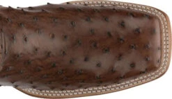 Justin Men's Pascoe Kango Brown Full Quill Ostrich Wide Square Toe Exotic Cowboy Boots -HerraduraDeOro 000000 WE 0000000000000000000000000