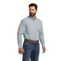 Ariat 10040575 Mens Team Ivandell Classic Fit Shirt Aquaville