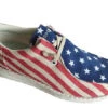 Mens Red/Blue Fabric Hang Loose Flag Oxford Shoes