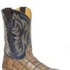 ROPER MEN'S CAIMAN CHECK PATCHWORK EXOTIC WESTERN BOOTS - WIDE SQUARE TOE