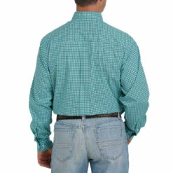 Cinch Men's Turquoise Print Button Down Western Long Sleeve Shirt -HerraduraDeOro 000000 WE 00000000000000 e4f0cb95 9017 481e 8395 079900027770