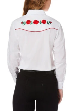 Women's Long Sleeve Western Shirt With Red Rose Embroidery -HerraduraDeOro 000000 WE 00000000000 06f779a5 6351 4690 96d8 901290a012ef