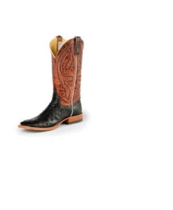 Anderson Bean Men's Black Full Quill Ostrich Boots