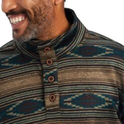 Ariat Men's Wesley Brindlewood Brown & Teal Serape Sweater Pullover *FREE ARIAT BOOT SOCK'S WITH A PURCHASING OF THIS SWEATSHIRT* -HerraduraDeOro 00000WE20 1 1e845262 0d9f 40f2 903e ed32688722fe