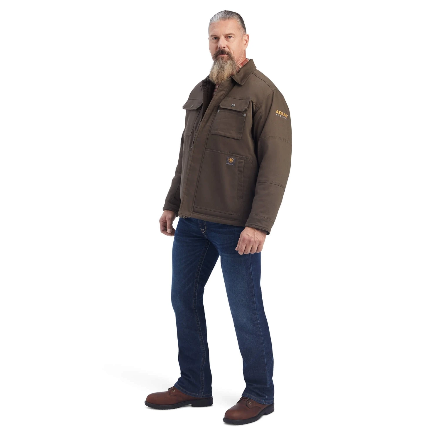 Ariat Men's Rebar DuraCanvas Sherpa-Lined Coat 10041506 1 Ariat Men's Rebar DuraCanvas Sherpa-Lined Coat 10041506