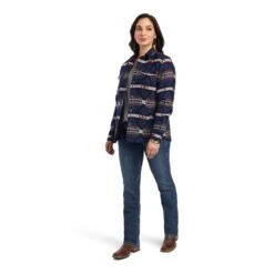 ARIAT WOMEN'S SHACKET SHIRT JACKET IN MOUNTAIN PEAK JCD. GIFT WITH PURCHASE Cozy Aloe-Infused House Sock 2 Pair Multi Color Pack -HerraduraDeOro 13