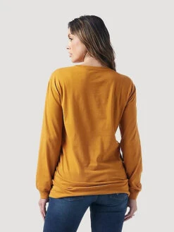 WRANGLER X YELLOWSTONE WOMEN'S STEERHEAD LONG SLEEVE TEE IN CURRY -HerraduraDeOro 1 1Untitled edecfb72 2c36 4a14 ab64 dded18fa7e6e
