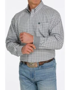 Cinch Men's MTW1105394 Grey Long Sleeve Shirt