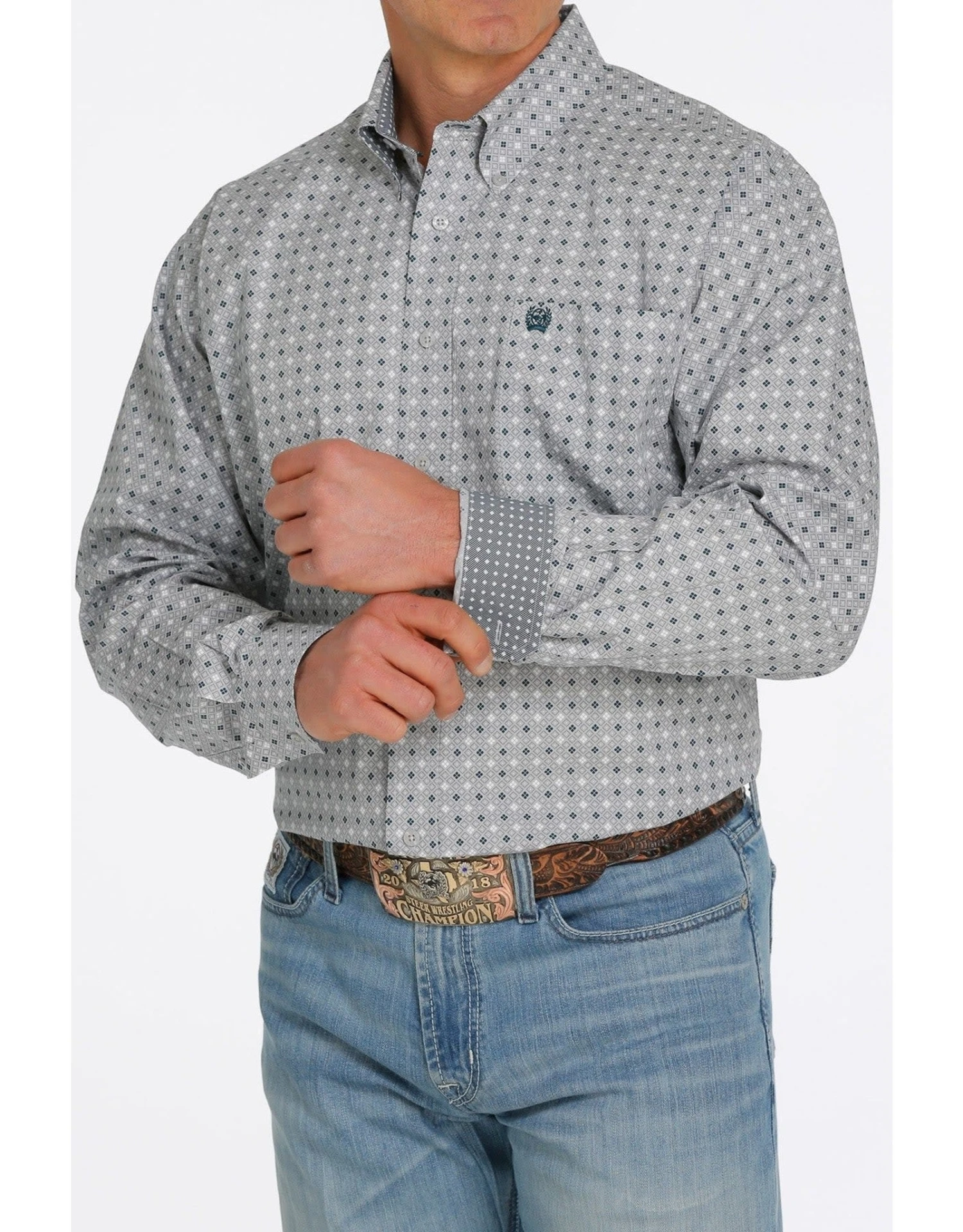 Cinch Men's MTW1105394 Grey Long Sleeve Shirt 1 Cinch Men's MTW1105394 Grey Long Sleeve Shirt