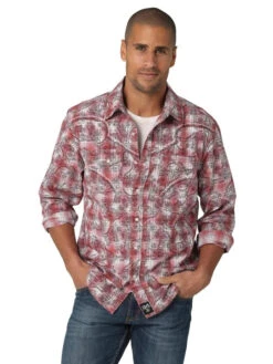 MENS ROCK 47 LONG SLEEVE RED SHIRT