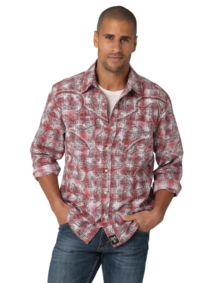 MENS ROCK 47 LONG SLEEVE RED SHIRT 1 MENS ROCK 47 LONG SLEEVE RED SHIRT