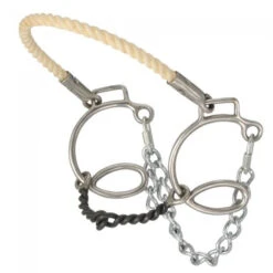 FRENO BOSAL AMERICANO. Kelly Silver Star Cheek Twisted Sweet Iron Snaffle W/Rope Nose