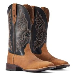 Ariat Men's Drover Ultra Sorrel Brown And Black Bantamweight Wide Square Toe Cowboy Boots * GIFT WITH PURCHASE * FREE ARIAT T-SHIRT * *FREE SHIPPING* -HerraduraDeOro 29