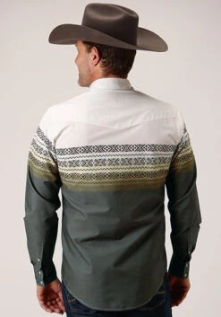 ROPER MEN'S VINTAGE BORDER LONG SLEEVE WESTERN SNAP SHIRT 5 ROPER MEN'S VINTAGE BORDER LONG SLEEVE WESTERN SNAP SHIRT -HerraduraDeOro 3 ab5b79f2 7050 48fc 9687 f223752069b7