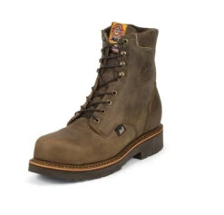 JUSTIN WORKBOOT 491 8" TAN CRAZY HORSE ( BAY APACHE) COMP TOE