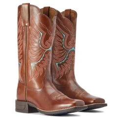 ARIAT WOMEN'S ROCKDALE SHOCK SHIELD PERFORMANCE WESTERN BOOTS - BROAD SQUARE TOE *FREE SHIPPING* -HerraduraDeOro 4 597ac170 841a 4c01 ad2a 6aa4cc8ef5af