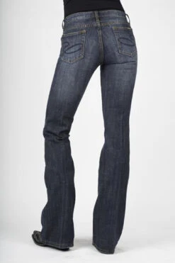WOMEN'S STETSON BLASTED LOW RISE 816 CLASSIC BOOT CUT JEANS IN DARK WASH -HerraduraDeOro 8 bb4b153d 6aa7 4ffe a818 043a583a372e