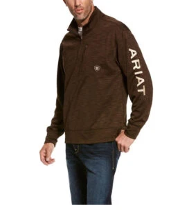 ARIAT MEN'S SWEATSHIRT TEAM LOGO 1/4 TOP