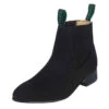 Dark BOTINE CHARRO LA BARCA COLOR NEGRO GAMOSA. MEXICAN BLACK SUEDE LEATHER ANKLE BOOT