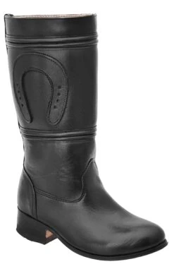 BOTA DE ESTILO ESCARAMUZA PARA DAMA EN COLOR NEGRA
