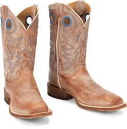 JUSTIN MEN'S BENT RAIL COWBOY BOOTS - SQUARE TOE * FREE SHIPPING* * GIFT WITH PURCHASE * FREE T-SHIRT *