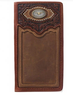 SILVER CREEK CATTLE DRIVEN CHECKBOOK WALLET WITH A LONGHORN