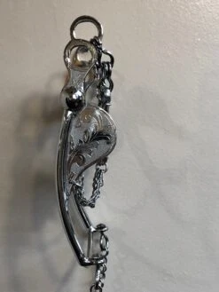 SHOW HORSE BIT. COPPER SHIELD AND ROLLER FOR ADDED CONTROL. FRENO DE CHARRO. -HerraduraDeOro HORSE BIT 4 02 26 201