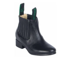 Botine De Niňo La Barca De Piel Color Negro.La Barca Kids Black Leather Botine Charro