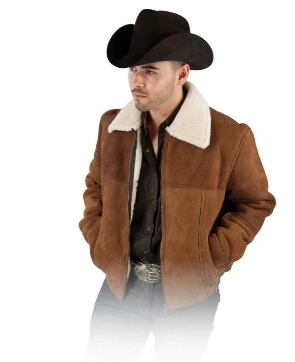 Men's Jacket Coat Sheepskin Real Leather Sheep Fur Color Brown Western Style 1 Men's Jacket Coat Sheepskin Real Leather Sheep Fur Color Brown Western Style