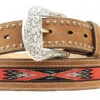 NOCONA WESTERN BELT WITH TOOLED RIBBON