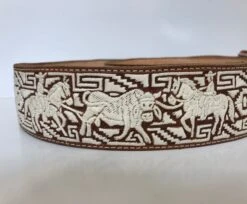 HAND MADE PITEADO BELT. CINTO DE PITA CON LAS SUERTE CHARRAS -HerraduraDeOro PITA BELT 6 02 19 2019