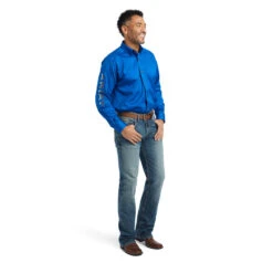 Ariat Team Logo Long-Sleeve Woven Twill Shirt.