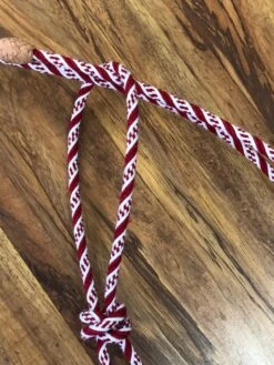 RIENDAS CHARRAS BLANCO CON ROJO. RED AND WHITE CHARRO HORSE REINS -HerraduraDeOro RED WHITE 2 RIENDAS 06 30 2019