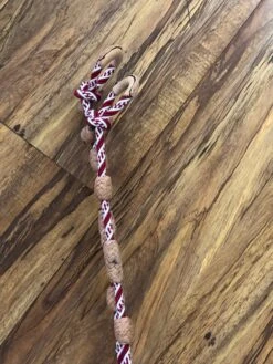 RIENDAS CHARRAS BLANCO CON ROJO. RED AND WHITE CHARRO HORSE REINS -HerraduraDeOro RED WHITE 3 RIENDAS 06 30 2019