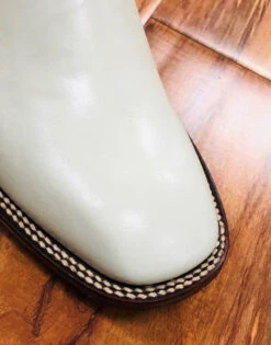 BOTINE CHARRO CUADRADO COLOR HUESO.MENS BOTINE CHARRO SQUARE TOE BONE COLOR -HerraduraDeOro SQUARE TOE BOTINES BONE COLOR 4