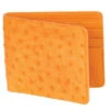 MEN'S BIFOLD LEATHER WALLET 100% OSTRICH LEATHER. CARTERA DE AVESTRUZ ORIGINAL DE COLOR MANTEQUILLA