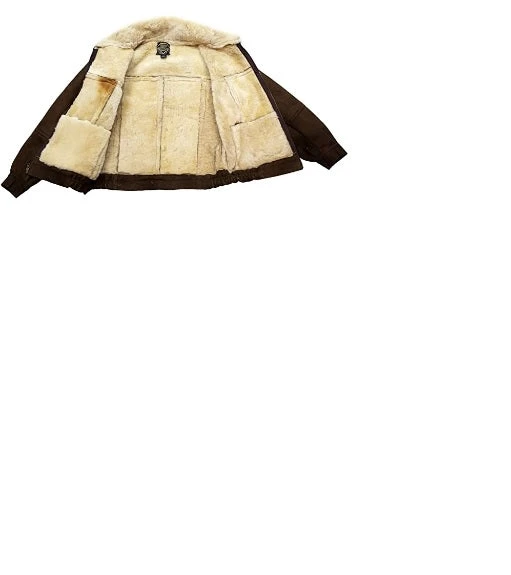Men's Jacket Coat Sheepskin Real Leather Sheep Fur Color Brown Western Style 5 Men's Jacket Coat Sheepskin Real Leather Sheep Fur Color Brown Western Style - Image 5