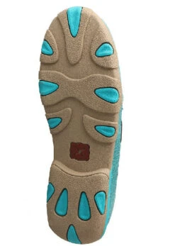 WOMEN 'S DRIVING MOCCAINS BROWN & TURQUOISE -HerraduraDeOro Women s 3 Driving Moccasins Brown Turquoise