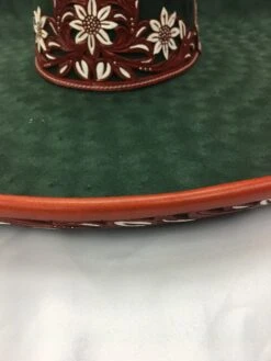 SOMBREROS DE CHARRO. Green Sombrero Charro Hat -HerraduraDeOro image2 1