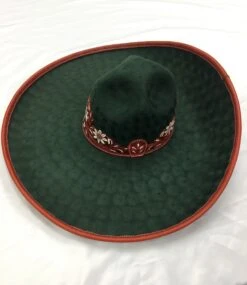 SOMBREROS DE CHARRO. Green Sombrero Charro Hat -HerraduraDeOro image4