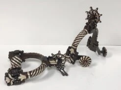 ESPUELAS CHARRAS FINAS DE PLATA. BROWN RUSTIC HEAVY WITH SLIVER CHARRO SPURS. -HerraduraDeOro image 1bea53f7 e11f 4f1a b826 235450c232ab