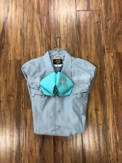 CAMISOLOA CHARRA BORDADA COLOR GRIS.GRAY COLOR CHARRO SHIRT -HerraduraDeOro image 290ae649 8b5a 41c7 907a b166e003f892