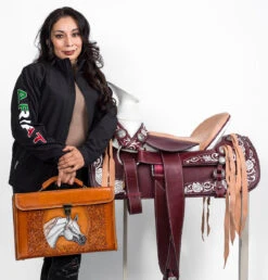 HANCRAFTED BEAUTIFUL TOOLED LEATHER PORTFOLIO LAPTOP CASE. -HerraduraDeOro image 2ebd2f5b 8267 4db1 b1ab cd6f322bbe3d