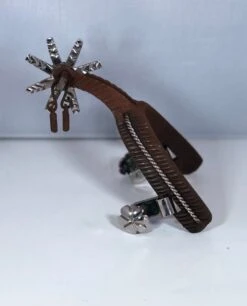 ESPUELAS CHARRAS CON PAVON CAFE CON ACERO . BROWN RUSTIC HEAVY WITH STAINLESS STEEL CHARRO SPURS.