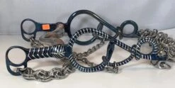 FRENO DE CHARRO AZUL DE CABALLO CON SERPIENTE DE PATAS