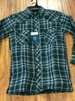Wrangler Men's Color Plaid Quilted Lined Snap Western Flannel Shirt -HerraduraDeOro image 76433003 226b 4f77 8dfb 298700211431