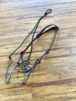 FRENO DE LA PATA DE 7 CON BOCADO DULCE CON RODILLOS. CHARRO HORSE BIT.