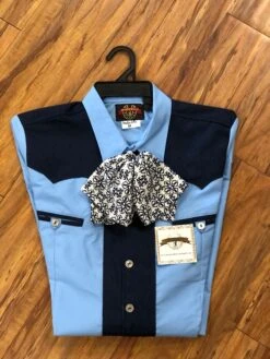 CAMISOLOA CHARRA DE 2 COLORS.2 TONE COLOR BLUE SHIRT -HerraduraDeOro image b60e3a96 f6a4 4565 98b4 80f73ee5cda5