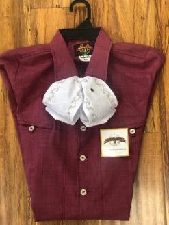 CAMISOLOA CHARRA COLOR VINO DESCOLORIDO. FADED WINE COLOR CHARRO SHIRT